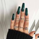 24pcs Professional Fake Nails Long Ballerina Half French Acrylic Nail Tips Press On Nails Full Cover Manicure Beauty Tools