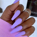24pcs Professional Fake Nails Long Ballerina Half French Acrylic Nail Tips Press On Nails Full Cover Manicure Beauty Tools