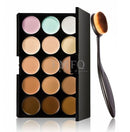 15 color Concealer Contouring Cream Based makeup cosmetic set brush Sponge Puff