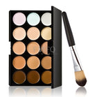 15 color Concealer Contouring Cream Based makeup cosmetic set brush Sponge Puff