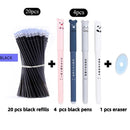 25pcs/set Erasable Gel Pen Refills Rod 0.5mm Washable Handle Magic Erasable Pen for School Pen Writing Tools Kawaii Stationery