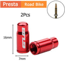 2pcs Aluminum Bicycle Tire Valve Cap Schrader/Presta Valve Cap Bike Tire Caps with Vacuum Tire Law Mouth Nut Bicycle Accessories