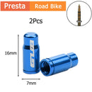 2pcs Aluminum Bicycle Tire Valve Cap Schrader/Presta Valve Cap Bike Tire Caps with Vacuum Tire Law Mouth Nut Bicycle Accessories