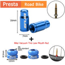 2pcs Aluminum Bicycle Tire Valve Cap Schrader/Presta Valve Cap Bike Tire Caps with Vacuum Tire Law Mouth Nut Bicycle Accessories