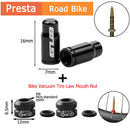 2pcs Aluminum Bicycle Tire Valve Cap Schrader/Presta Valve Cap Bike Tire Caps with Vacuum Tire Law Mouth Nut Bicycle Accessories