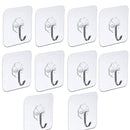 10 Pcs Door Hook Adhesive Wall Hooks Transparent Anti-skid Traceless Heavy Duty Stick on Hook Bathroom Kitchen Wall Stickers