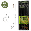 18.5cm 6-8pcs Leader Carp Fishing Hooks Hair Rigs With Line 30-60LB 2/4/6/8