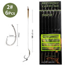 18.5cm 6-8pcs Leader Carp Fishing Hooks Hair Rigs With Line 30-60LB 2/4/6/8