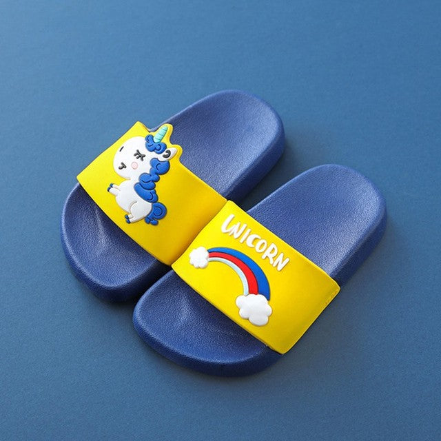 Suihyung Unicorn Slippers Boy Girl Summer Kids Rainbow Indoor Slippers Non-Slip Beach Sandals Toddler Home Shoes Baby Flip Flops