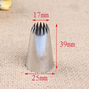 1Pcs DIY Cakes Decoration 19-tooth Pastry Nozzle Kitchen Gadgets Cookies Supplies 304 Stainless Steel Silver Fondant Decor