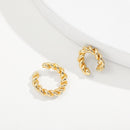 2020 New Fashion Pearl Ear Cuff Bohemia Stackable C Shaped CZ Rhinestone Small Earcuffs Clip Earrings for Women Wedding Jewelry