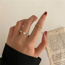 17KM Punk Gold Wide Chain Rings Set For Women Girls Fashion Irregular Finger Thin Rings Gift 2021 Female Jewelry Party