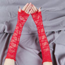 Elegant Women Ultra-Thin Long Summer Driving Cycling Sexy Black Sunscreen Gloves Female Anti-UV Elasticity Lace Mesh Gloves H98