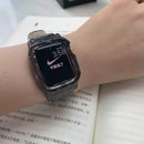 Newest Clear Band + Case for Apple Watch Series 6 SE 5 4 44mm 42mmTransparent for iwatch Strap 3 2 1 38mm 40mm Plastic Strap