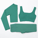 2/3Pcs Sports Yoga Set Women Tracksuit Athletic High Waist Seamless Leggings Outfit Workout Sportswear Gyms Crop Top Sports Bra