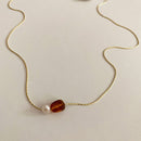 Huge Bud Necklace 14k Real Gold Plated Pearl Pendant Collares Collier Designer Jewelry Luxury Necklace for Girl Women Choker