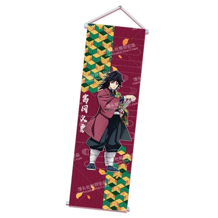 Fashion Prints Scroll Anime Demon Slayer Kimetsu Poster Hippie Wall Picture Nordic Canvas Hanging Painting Office Home Decor