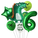 7pcs/set Dinosaur Foil Balloons Boys Animal Balloons Happy Birthday Balloon Baby Kids Birthday Party Jurassic World Decoration