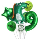 7pcs/set Dinosaur Foil Balloons Boys Animal Balloons Happy Birthday Balloon Baby Kids Birthday Party Jurassic World Decoration