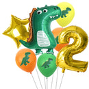 7pcs/set Dinosaur Foil Balloons Boys Animal Balloons Happy Birthday Balloon Baby Kids Birthday Party Jurassic World Decoration