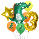 7pcs/set Dinosaur Foil Balloons Boys Animal Balloons Happy Birthday Balloon Baby Kids Birthday Party Jurassic World Decoration