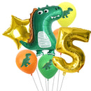 7pcs/set Dinosaur Foil Balloons Boys Animal Balloons Happy Birthday Balloon Baby Kids Birthday Party Jurassic World Decoration