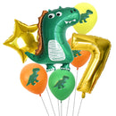 7pcs/set Dinosaur Foil Balloons Boys Animal Balloons Happy Birthday Balloon Baby Kids Birthday Party Jurassic World Decoration
