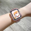 Newest Clear Band + Case for Apple Watch Series 6 SE 5 4 44mm 42mmTransparent for iwatch Strap 3 2 1 38mm 40mm Plastic Strap