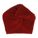 Women Autumn Winter Knot Bandana Turban Resuable Foldable Bonnet Hat Night Cap Sleep Head Cover Solid Color Headwrap Headscarf