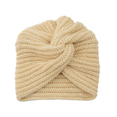 Women Autumn Winter Knot Bandana Turban Resuable Foldable Bonnet Hat Night Cap Sleep Head Cover Solid Color Headwrap Headscarf