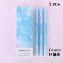 3pc/lot Constellation Gel Pen Novelty 0.5mm Starry Black Ink Pen for Girl Gift Student Stationery School Writing Office Supplies