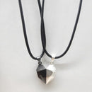 1Pair Magnetic Couple Heart Shape Necklace Gothic Punk Style For Men Jewelry Wedding Lovers Couples Valentine's Day gift Gifts