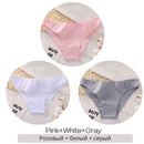 FINETOO M-2XL Women Cotton Underwear 3Pcs/set Comfortable Panties Ladies Plus Size Underpants Solid Color Briefs Female Lingerie