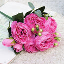 2021 Beautiful Rose Peony Artificial Silk Flowers Small bouquet flores Home Party Spring Wedding Decoration Fake Flower