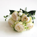 2021 Beautiful Rose Peony Artificial Silk Flowers Small bouquet flores Home Party Spring Wedding Decoration Fake Flower