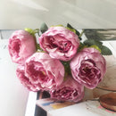 2021 Beautiful Rose Peony Artificial Silk Flowers Small bouquet flores Home Party Spring Wedding Decoration Fake Flower