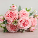 2021 Beautiful Rose Peony Artificial Silk Flowers Small bouquet flores Home Party Spring Wedding Decoration Fake Flower