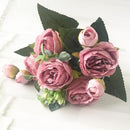 2021 Beautiful Rose Peony Artificial Silk Flowers Small bouquet flores Home Party Spring Wedding Decoration Fake Flower
