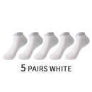 5 Pairs/Set Men's Cotton Short Socks Thin Black White Business Men Boat Sock Soft Breathable Solid Color Summer Male Ankle Socks