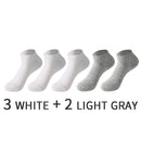 5 Pairs/Set Men's Cotton Short Socks Thin Black White Business Men Boat Sock Soft Breathable Solid Color Summer Male Ankle Socks