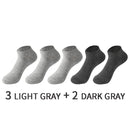 5 Pairs/Set Men's Cotton Short Socks Thin Black White Business Men Boat Sock Soft Breathable Solid Color Summer Male Ankle Socks