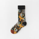 New Fashion Harajuku High Quality Creative Crystal Silk Tide Socks Sunflowers Vines Flowers Animal Fruit Glass Silk Women SockS