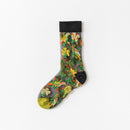 New Fashion Harajuku High Quality Creative Crystal Silk Tide Socks Sunflowers Vines Flowers Animal Fruit Glass Silk Women SockS