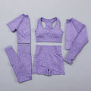 Seamless Women  yoga set Workout Gym Long Sleeve Fitness Crop Top High Waist Leggings Sport Clothing Suits