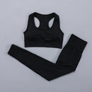 Seamless Women  yoga set Workout Gym Long Sleeve Fitness Crop Top High Waist Leggings Sport Clothing Suits