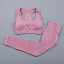 Seamless Women  yoga set Workout Gym Long Sleeve Fitness Crop Top High Waist Leggings Sport Clothing Suits
