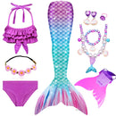 Fantasy Children Mermaid Tails Swimming Party Cosplay Costumes Halloween Little Mermaid Girls Swimsuit Bikini Set Bathing Suit