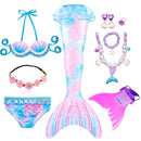 Fantasy Children Mermaid Tails Swimming Party Cosplay Costumes Halloween Little Mermaid Girls Swimsuit Bikini Set Bathing Suit