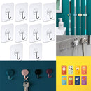 10 Pcs Door Hook Adhesive Wall Hooks Transparent Anti-skid Traceless Heavy Duty Stick on Hook Bathroom Kitchen Wall Stickers