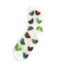 CHAOZHU Girls Cute Cartoon Fruits Sheer Kawaii Lady Women Summer Fall Avocado Lemon Pineapple Cherry Jacquard Socks Female